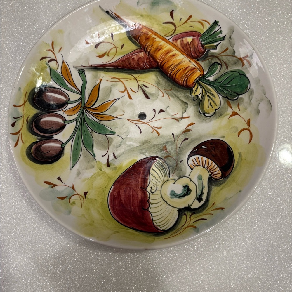 MANCIOLI Italian Hand Painted Ceramic Plate Clock